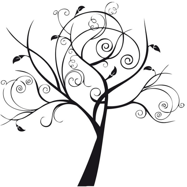Albero con spirali e foglie-1540